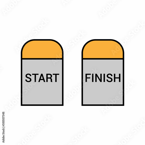 destination milestone start and finish icon vector illustration
