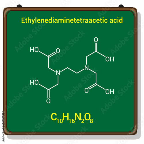 chemical structure of Ethylenediaminetetraacetic acid (EDTA) (C10H16N2O8) photo