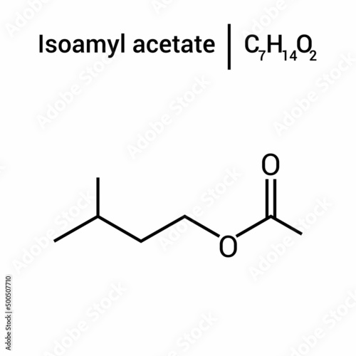 chemical structure of Isoamyl acetate (C4H14O2)