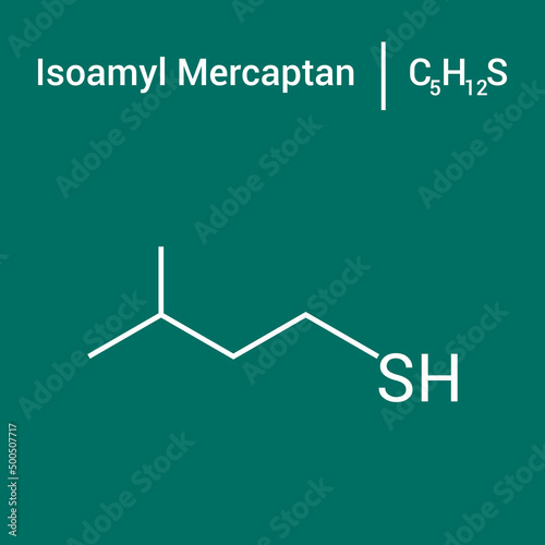 chemical structure of isoamyl mercaptan (C5H12S)