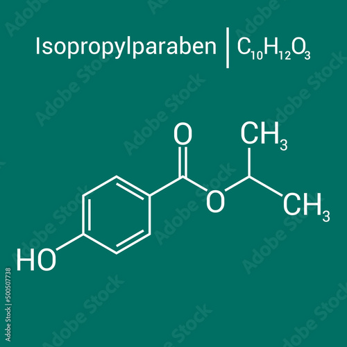 chemical structure of Isopropylparaben  C10H12O3 