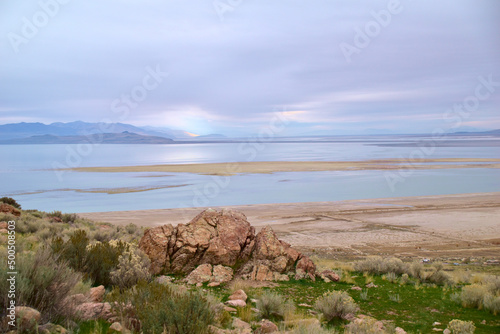 landscape lake overlook antelope island 