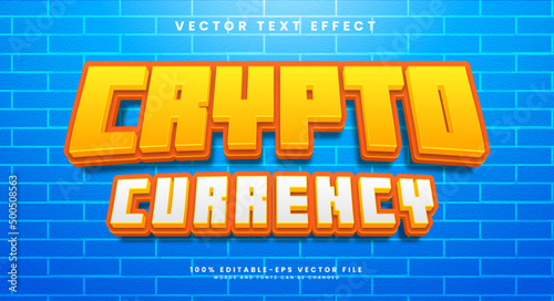 Crypto 3d editable text effect suitable for digital cryptocurrency theme.