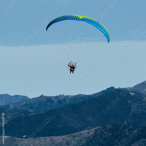 paraglider near hanmer springs, new zealand