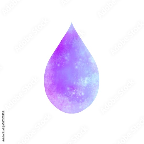 紫の雫 水彩イラスト素材