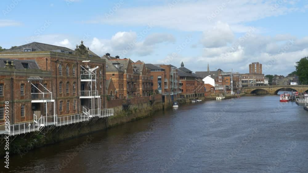 The ancient city of York and the river Ouse. United Kingdom The ancient city of York and the river Ouse. United Kingdom