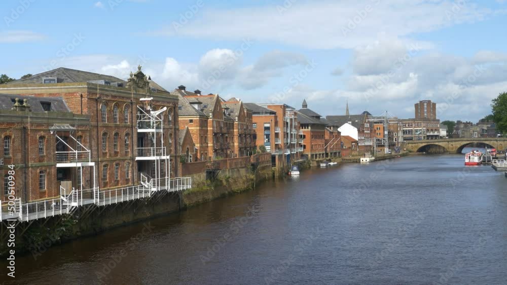 The ancient city of York and the river Ouse. United Kingdom The ancient city of York and the river Ouse. United Kingdom