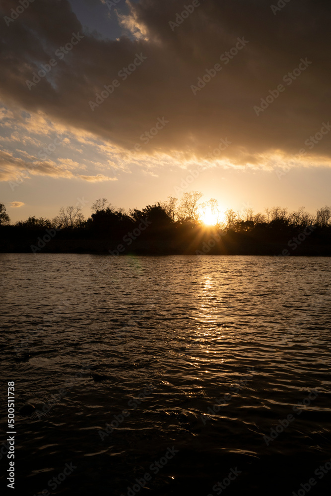 A twilight sunset river scenery A twilight sunset river scenery