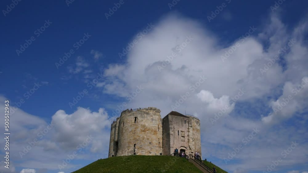 Time lapse clouds at Clifford's tower, the keep of York Castle Time lapse clouds at Clifford's tower, the keep of York Castle
