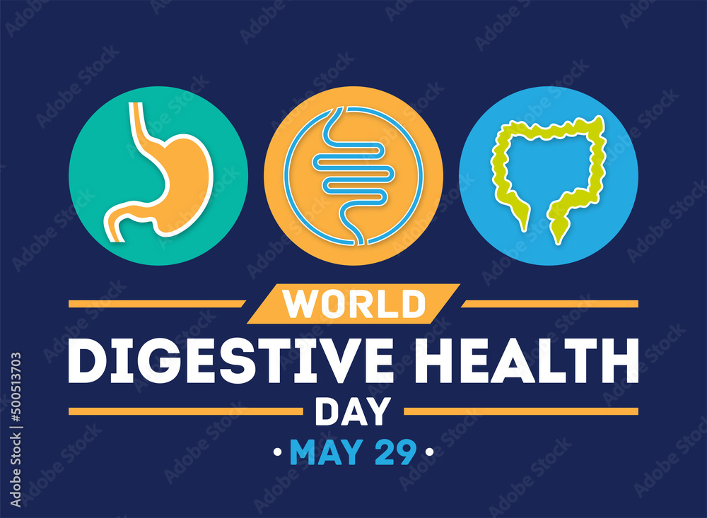 World Digestive Health Day. Vector banner, poster, card and background