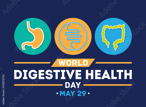 World Digestive Health Day. Vector banner, poster, card and background for Digestive Health