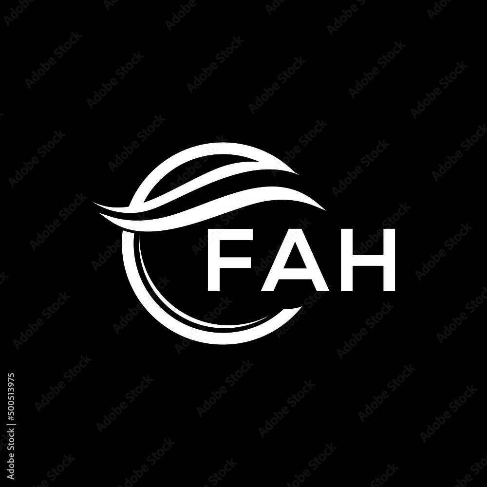 FAH letter logo design on black background. FAH creative initials letter logo concept. FAH letter design. FAH letter logo design on black background. FAH creative initials letter logo concept. FAH letter design.