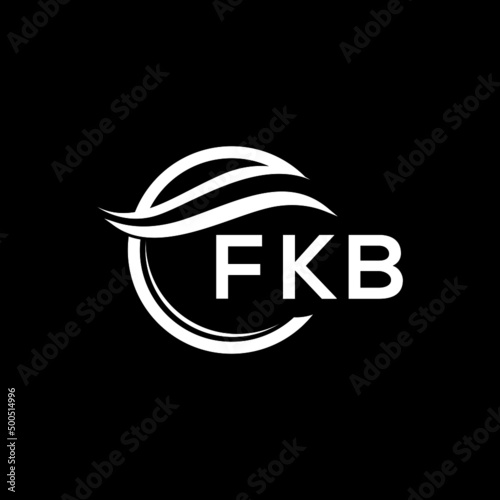 FKB letter logo design on black background. FKB  creative initials letter logo concept. FKB letter design.
 photo