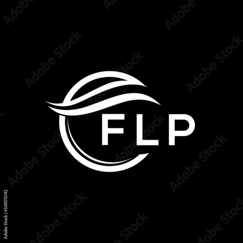 FLP letter logo design on black background. FLP creative initials letter logo concept. FLP letter design.  photo