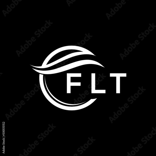 FLT letter logo design on black background. FLT creative initials letter logo concept. FLT letter design.  photo