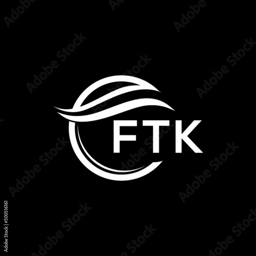 FTK letter logo design on black background. FTK  creative initials letter logo concept. FTK letter design. photo