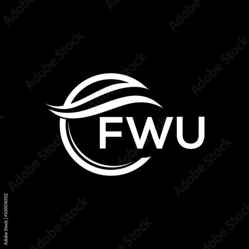 FWU letter logo design on black background. FWU  creative initials letter logo concept. FWU letter design. photo