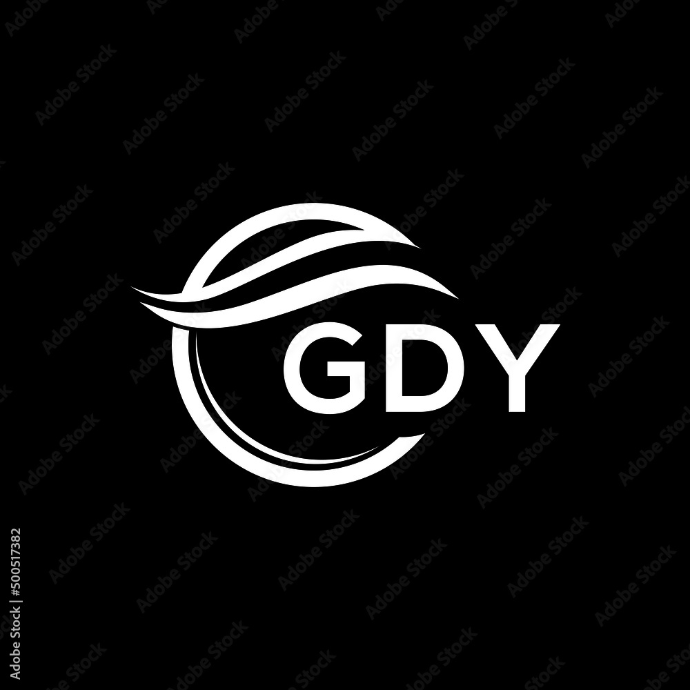 GDY letter logo design on black background. GDY  creative initials letter logo concept. GDY letter design. - obrazy, fototapety, plakaty 