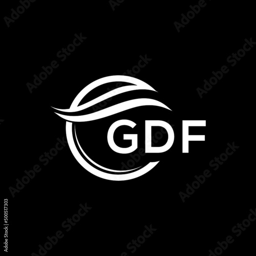 GDF letter logo design on black background. GDF  creative initials letter logo concept. GDF letter design. photo