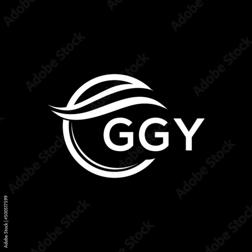 GGY letter logo design on black background. GGY  creative initials letter logo concept. GGY letter design.
 photo