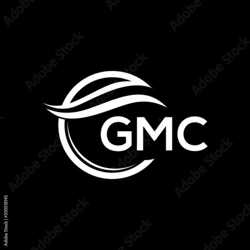 GMC letter logo design on black background. GMC  creative initials letter logo concept. GMC letter design. photo