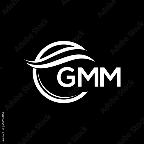 GMM letter logo design on black background. GMM  creative initials letter logo concept. GMM letter design. photo