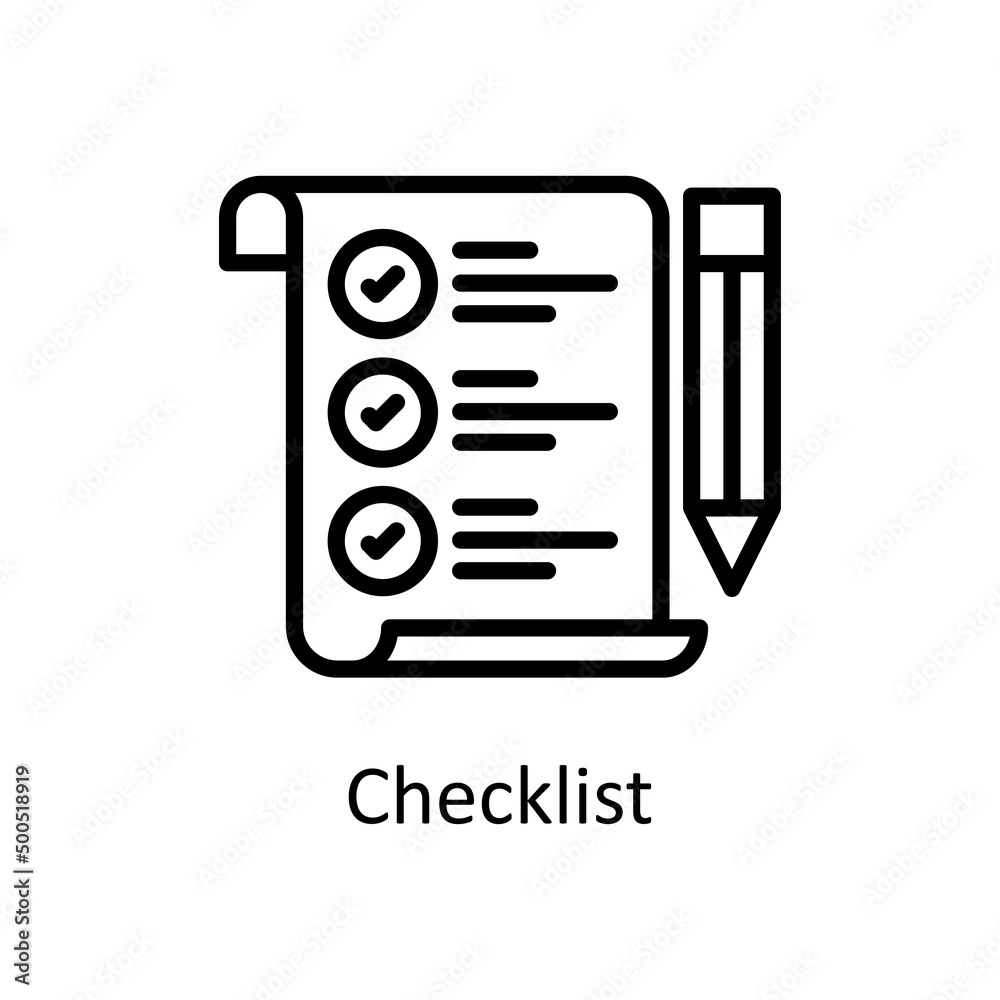 Checklist vector Outline Icon Design illustration. Creative Process ...