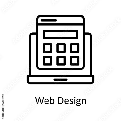 Web Design vector Outline Icon Design illustration. Creative Process Symbol on White background EPS 10 File