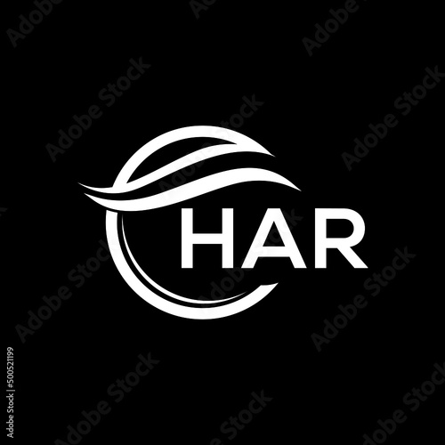 HAR letter logo design on black background. HAR  creative initials letter logo concept. HAR letter design.
