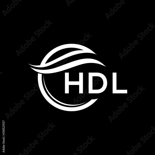 HDL letter logo design on black background. HDL  creative initials letter logo concept. HDL letter design.
