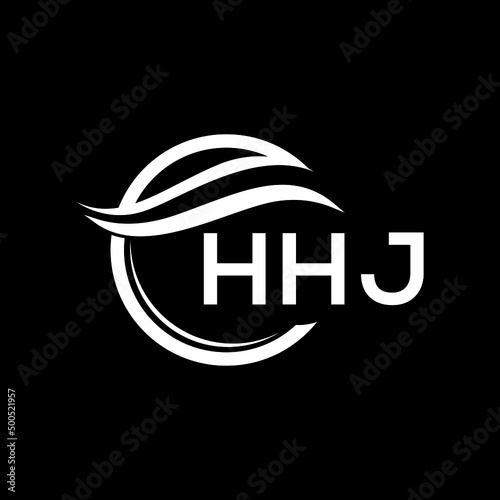 HHJ letter logo design on black background. HHJ  creative initials letter logo concept. HHJ letter design.
 photo