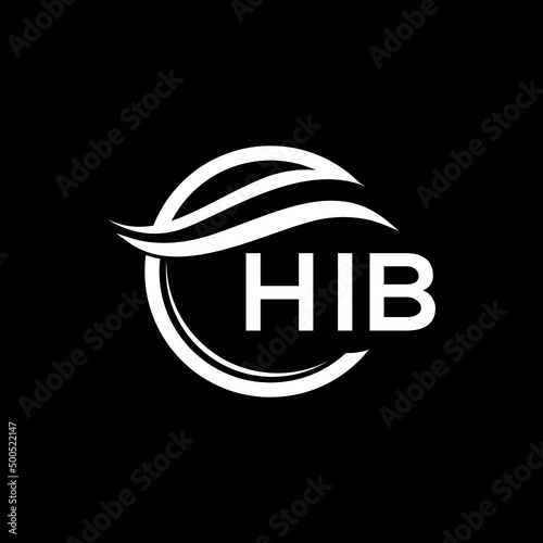 HIB letter logo design on black background. HIB  creative initials letter logo concept. HIB letter design.
 photo