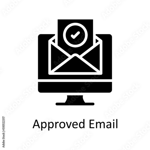 Approved Email vector Solid Icon Design illustration. Creative Process Symbol on White background EPS 10 File
