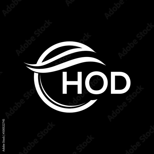 HOD letter logo design on black background. HOD  creative initials letter logo concept. HOD letter design.
