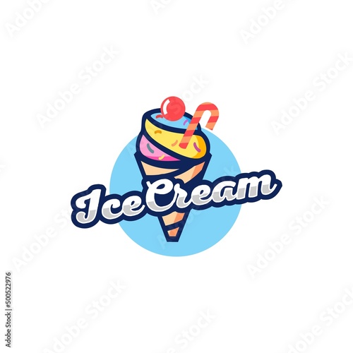Ice Cream logo design vector illustration