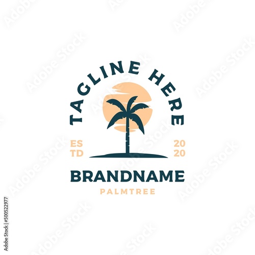 Palm tree logo design vector illustration