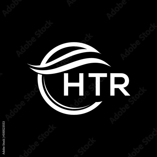 HTR letter logo design on black background. HTR  creative initials letter logo concept. HTR letter design.
 photo