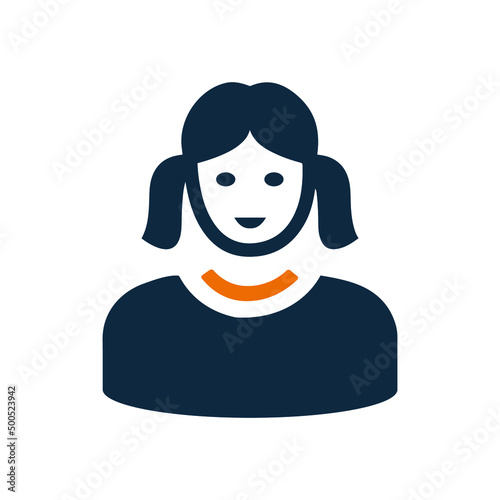 Female, girl, glamour icon. Editable vector graphics.