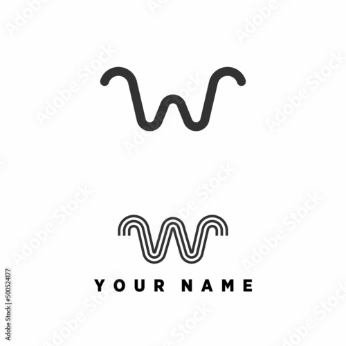 letter or word W unique font with line or 3 lines Image graphic icon logo design abstract concept vector stock. Can be used as a symbol associated with initial or monogram.