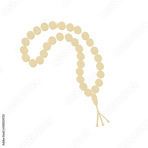 Vector - Light brown Rosary isolated on white background. Muslim, Christian, Culture concept. 