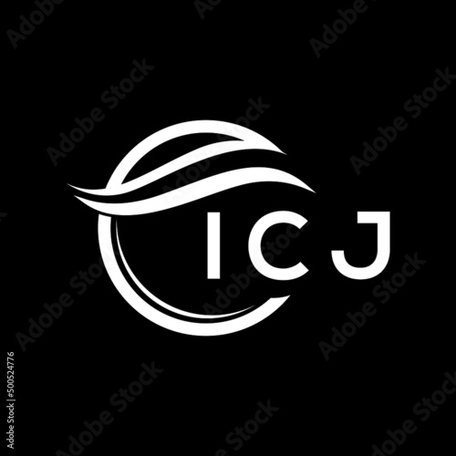 ICJ letter logo design on black background. ICJ creative initials letter logo concept. ICJ letter design.  photo