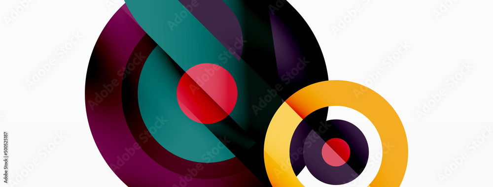 Abstract round shapes background. Minimalist decoration. Geometric background with circles and rings Abstract round shapes background. Minimalist decoration. Geometric background with circles and rings