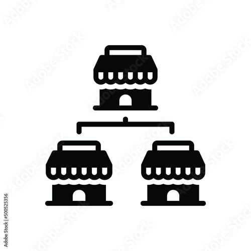 Black solid icon for subsidiaries