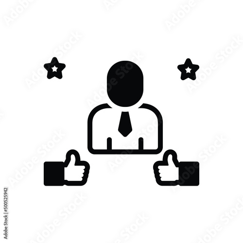 Black solid icon for acknowledged