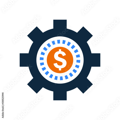 Dollar, settings, configuration icon. Editable vector graphics.