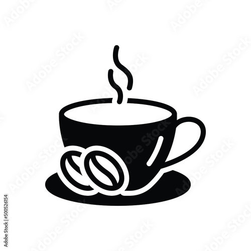 Black solid icon for coffee