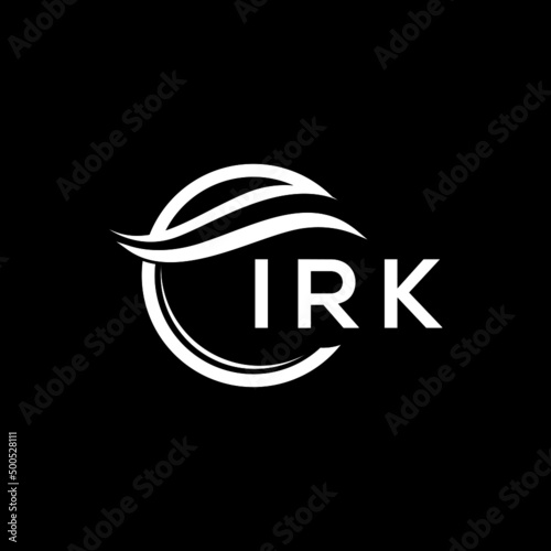 IRK letter logo design on black background. IRK  creative initials letter logo concept. IRK letter design.
