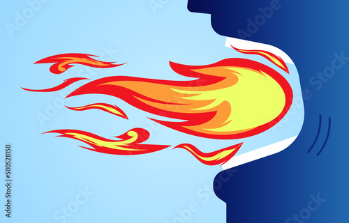 Mouth spouting flames