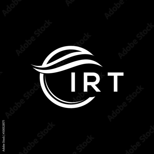 IRT letter logo design on black background. IRT  creative initials letter logo concept. IRT letter design.
 photo