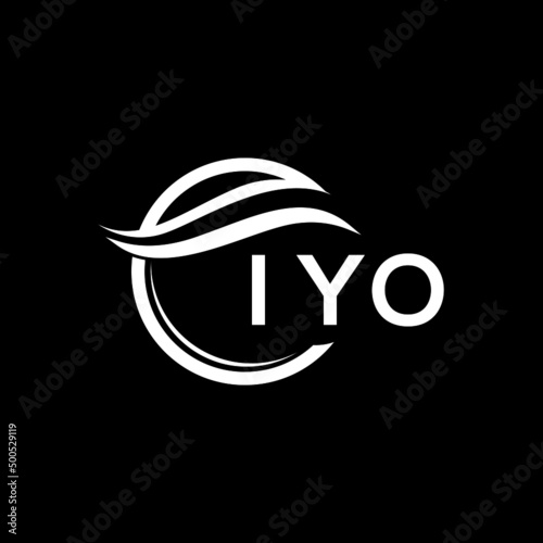 IYO letter logo design on black background. IYO creative initials letter logo concept. IYO letter design.  photo